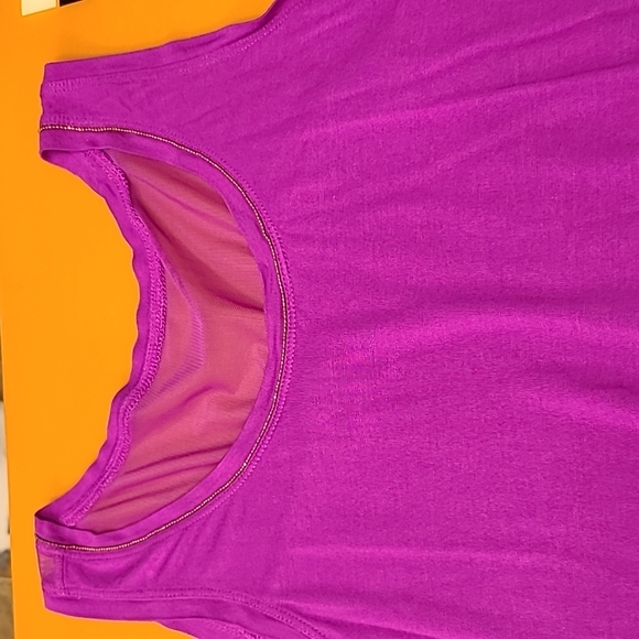 Jennifer Lopez Women's Pink Tank Top, Purple/Pink Mesh on bottom & top back - Picture 2 of 6